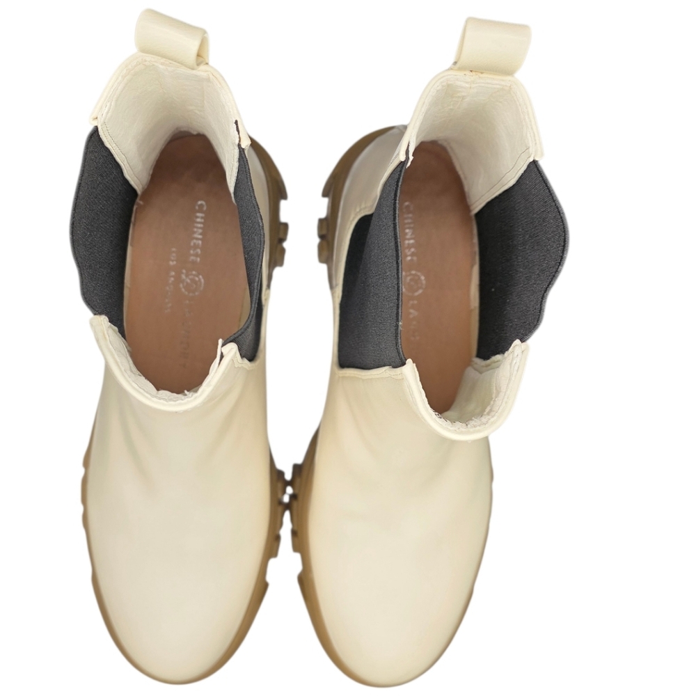 Chinese Laundry Jenny Platform Chelsea Boot Cream 9.5 NIB - Picture 5 of 8